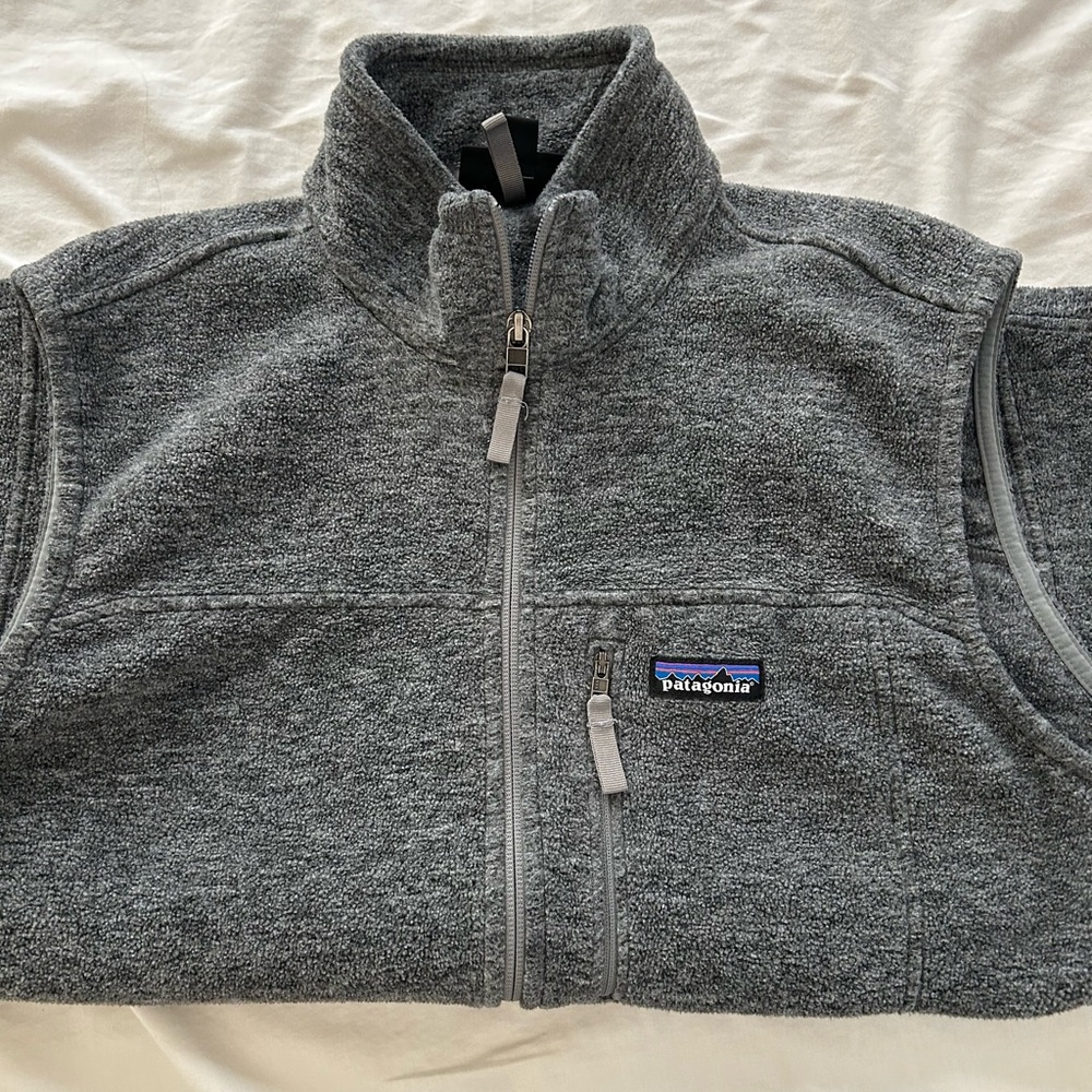 Men’s grey Patagonia fleece vest